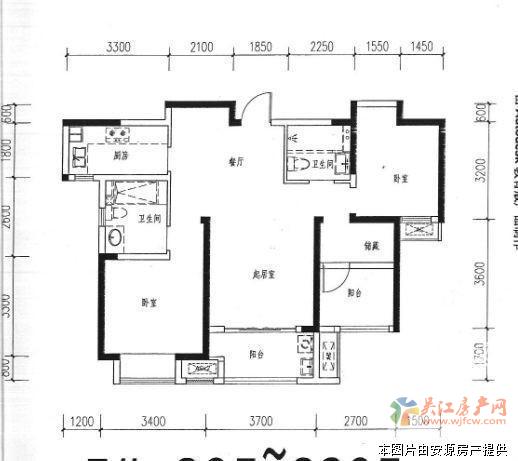 新城吾悅 3室2廳2衛(wèi) 102平方米 1500元/月出租