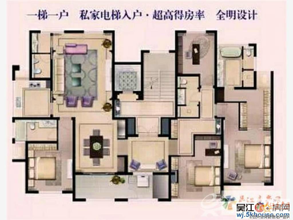 G南悅豪庭電梯花園洋房平層豪裝4室4衛(wèi)242平350萬